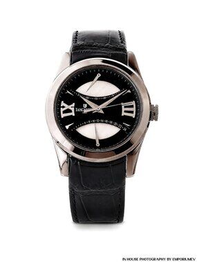 Lancaster Italy OlA0613 Unisex Round Gun Metal Black Watch 0023
